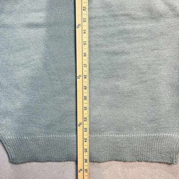 Men’s Vest V Neck Sleeveless Sweater Vest Light Academia Blue Grandpacore Size M - Picture 6 of 7